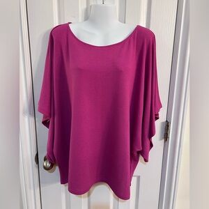 Boutique Women's Pink Shimmering Batwing Top